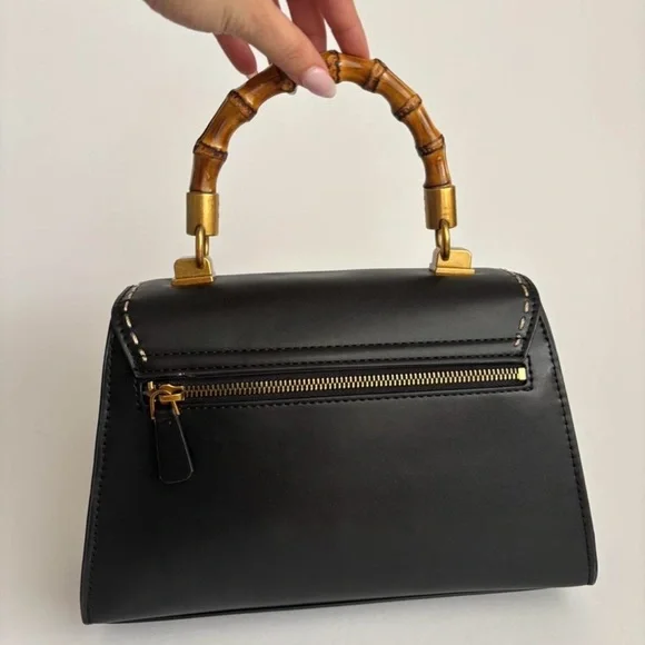 Guess Black and Gold Satchel with Structured Design - Picture 4 of 5